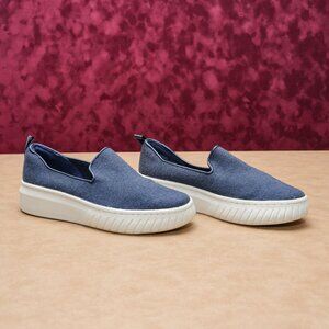 Sofft Women Pabina Navy Blue Summer Fabric Walking Sneakers sz 8.5